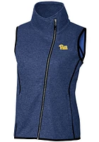 Womens Pitt Panthers Blue Cutter and Buck Mainsail Vest