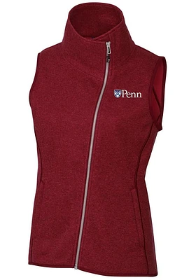 Cutter and Buck Pennsylvania Quakers Womens Red Mainsail Vest