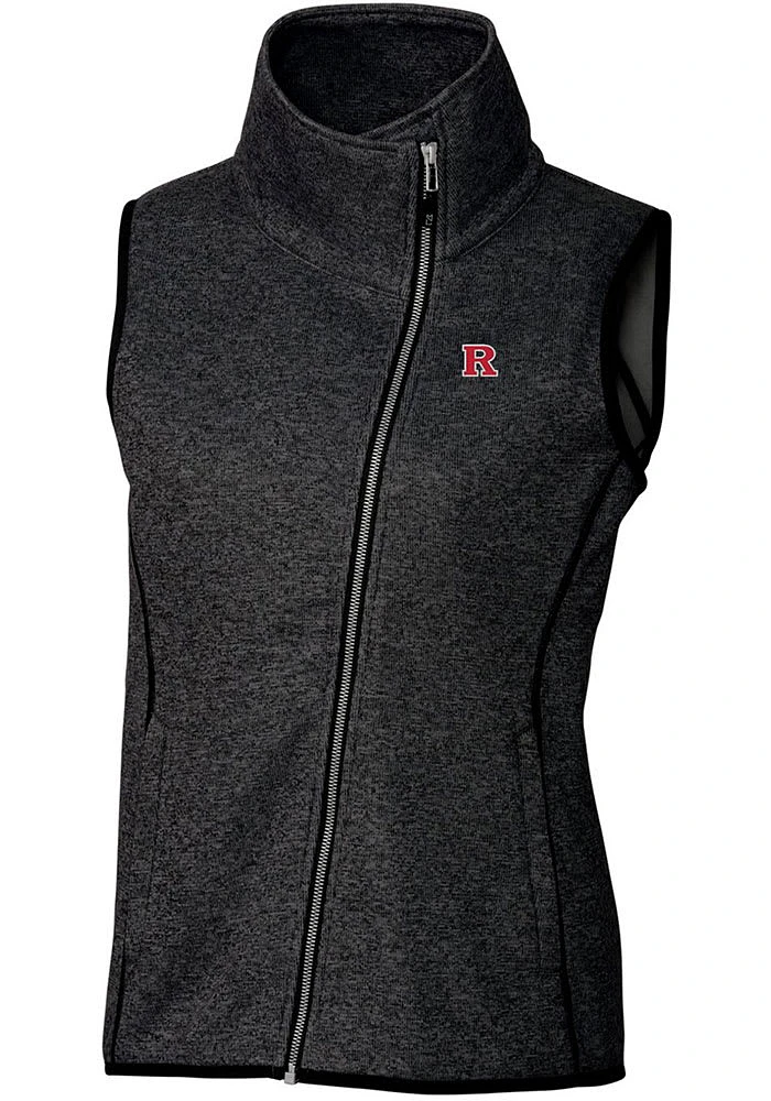 Womens Rutgers Scarlet Knights Charcoal Cutter and Buck Mainsail Vest