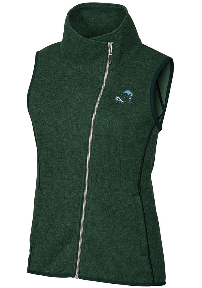 Cutter and Buck Tulane Green Wave Womens Mainsail Vest
