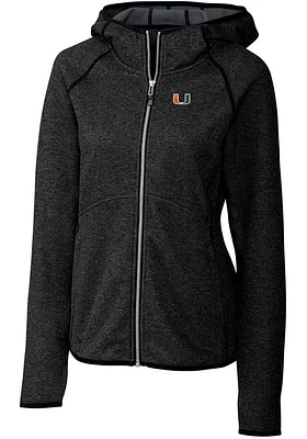 Cutter and Buck Miami Hurricanes Womens Charcoal Mainsail Medium Weight Jacket