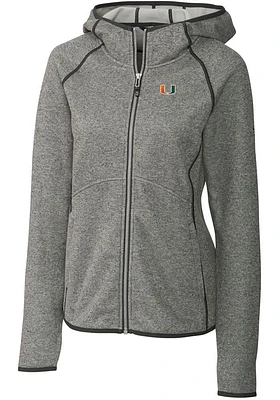 Cutter and Buck Miami Hurricanes Womens Grey Mainsail Medium Weight Jacket