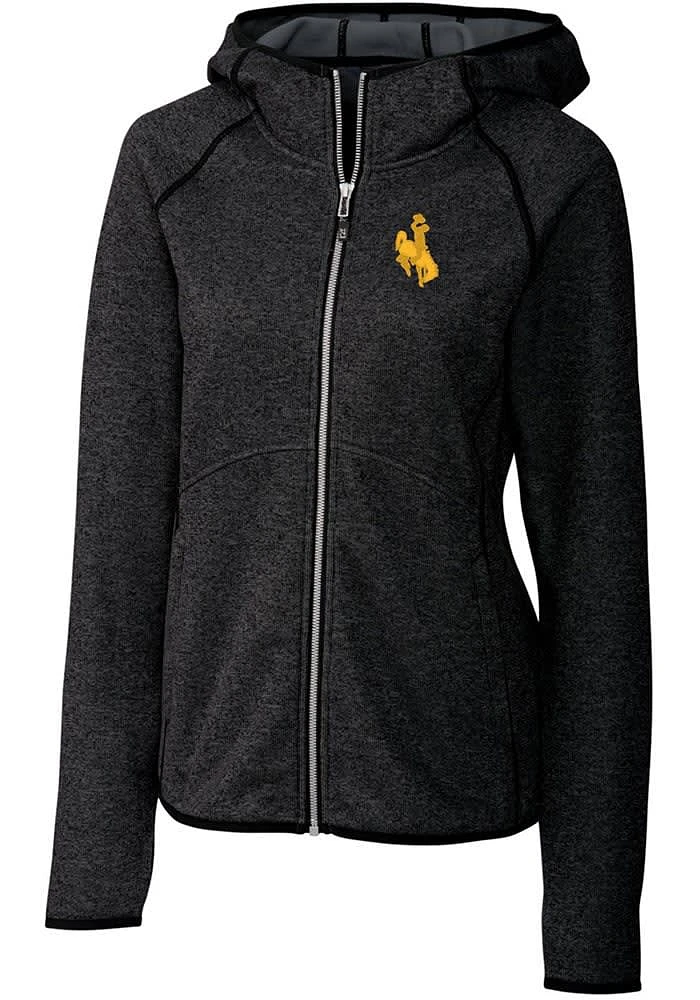 Cutter and Buck Wyoming Cowboys Womens Charcoal Mainsail Medium Weight Jacket
