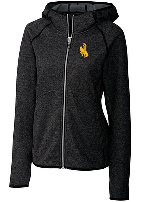 Cutter and Buck Wyoming Cowboys Womens Charcoal Mainsail Medium Weight Jacket