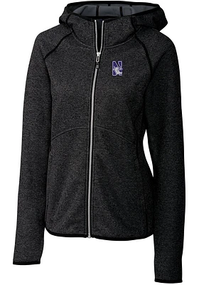 Cutter and Buck Northwestern Wildcats Womens Charcoal Mainsail Medium Weight Jacket
