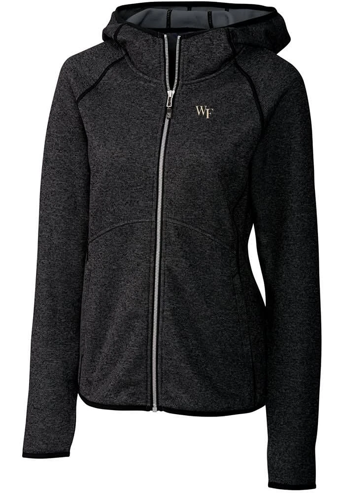 Cutter and Buck Wake Forest Demon Deacons Womens Charcoal Mainsail Medium Weight Jacket