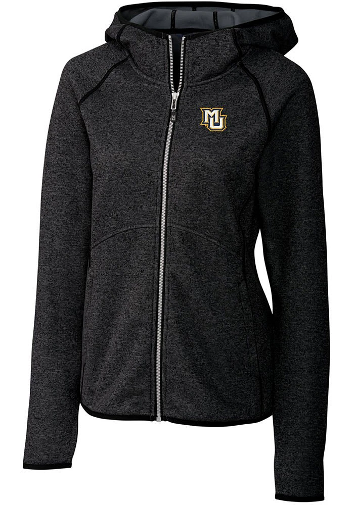 Cutter and Buck Marquette Golden Eagles Womens Charcoal Mainsail Medium Weight Jacket