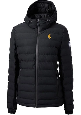 Cutter and Buck Wyoming Cowboys Womens Black Mission Ridge Repreve Filled Jacket