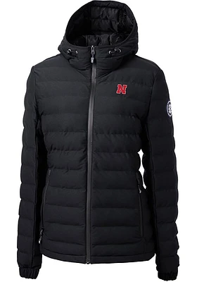 Womens Nebraska Cornhuskers Black Cutter and Buck Mission Ridge Repreve Filled Jacket
