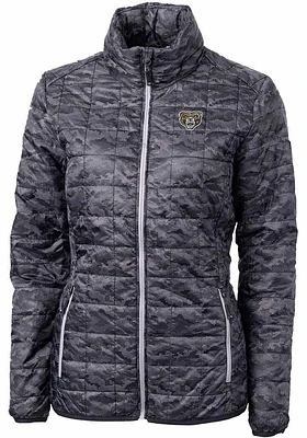 Cutter and Buck Oakland University Golden Grizzlies Womens Black Rainier PrimaLoft Printer Puffe..