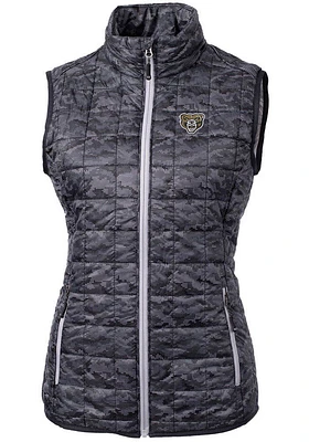 Cutter and Buck Oakland University Golden Grizzlies Womens Black Rainier PrimaLoft Printed Puffe..