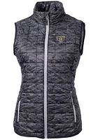 Cutter and Buck Oakland University Golden Grizzlies Womens Black Rainier PrimaLoft Printed Puffe..