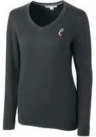 Cutter and Buck Cincinnati Bearcats Womens Charcoal Lakemont Long Sleeve Sweater