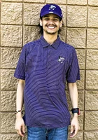 Cutter and Buck K-State Wildcats Mens Purple Forge Pencil Stripe Willie Short Sleeve Polo
