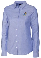 Cutter and Buck Kansas Jayhawks Womens Stretch Oxford Long Sleeve Dress Shirt