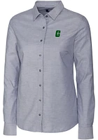 Cutter and Buck UNCC 49ers Womens Stretch Oxford Long Sleeve Charcoal Dress Shirt