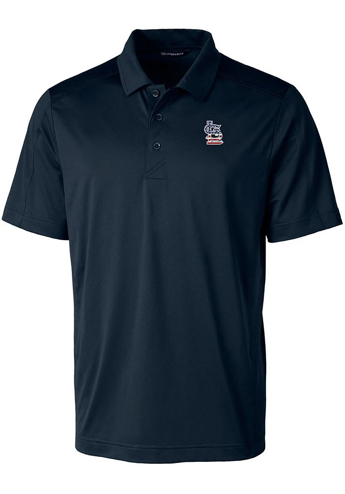 Cutter and Buck St Louis Cardinals Mens Navy Blue Prospect Textured Big Tall Polos Shirt