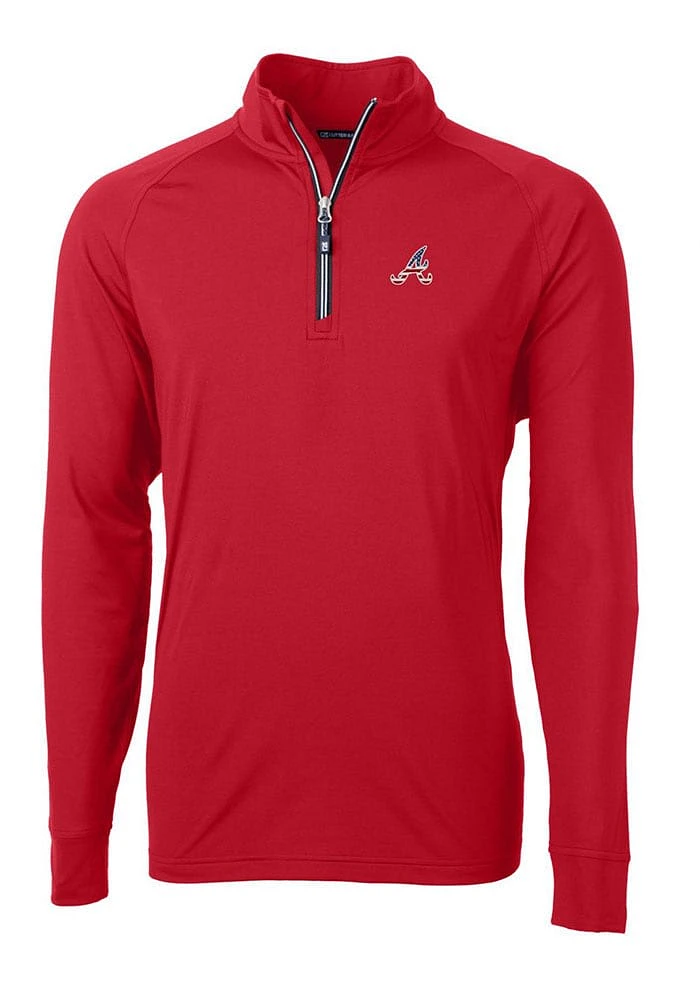 Cutter and Buck Atlanta Braves Mens Red Adapt Eco Big Tall Qtr Zip