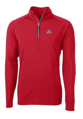 Cutter and Buck Arizona Diamondbacks Mens Red Americana Adapt Eco Big Tall Qtr Zip