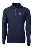 Cutter and Buck Los Angeles Dodgers Mens Navy Blue Adapt Eco Big Tall Qtr Zip