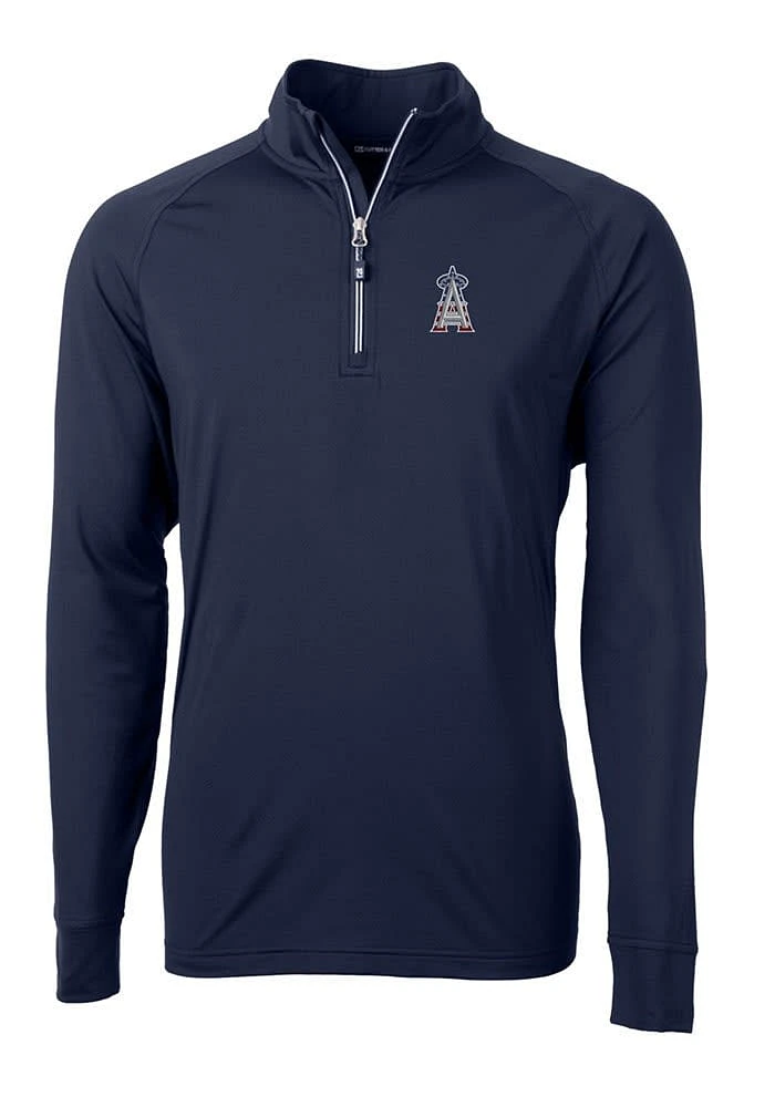 Cutter and Buck Los Angeles Angels Mens Navy Blue Adapt Eco Big Tall Qtr Zip