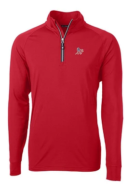 Cutter and Buck Oakland Athletics Mens Red Adapt Eco Big Tall Qtr Zip