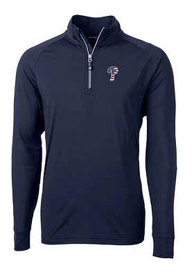 Cutter and Buck Philadelphia Phillies Mens Navy Blue Adapt Eco Big Tall Qtr Zip
