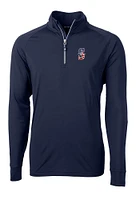 Cutter and Buck Seattle Mariners Mens Navy Blue Adapt Eco Big Tall Qtr Zip