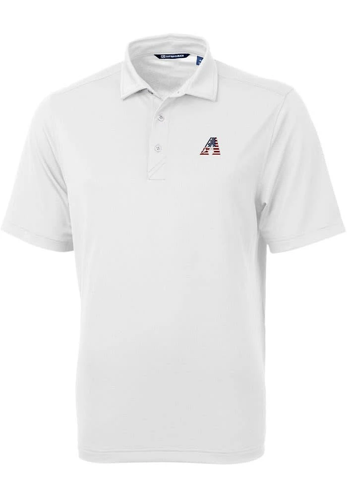 Cutter and Buck Arizona Diamondbacks White Americana Virtue Eco Pique Big Tall Polo