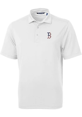 Cutter and Buck Boston Red Sox White Stars Stripes Virtue Eco Pique Big Tall Polo