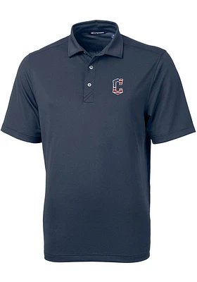 Cutter and Buck Cleveland Guardians Navy Blue Stars Stripes Virtue Eco Pique Big Tall Po..