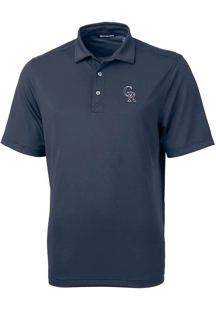 Cutter and Buck Colorado Rockies Navy Blue Virtue Eco Pique Big Tall Polo