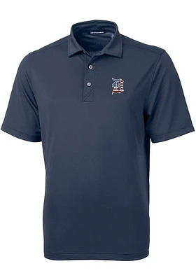 Cutter and Buck Detroit Tigers Navy Blue Stars Stripes Virtue Eco Pique Big Tall Polo