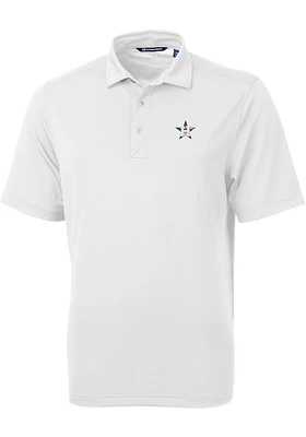 Cutter and Buck Houston Astros White Stars Stripes Virtue Eco Pique Big Tall Polo