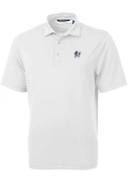 Cutter and Buck Miami Marlins White Stars Stripes Virtue Eco Pique Big Tall Polo