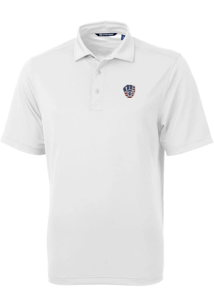 Cutter and Buck Milwaukee Brewers White Stars Stripes Virtue Eco Pique Big Tall Polo