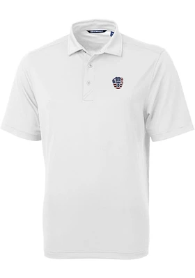 Cutter and Buck Milwaukee Brewers White Stars Stripes Virtue Eco Pique Big Tall Polo