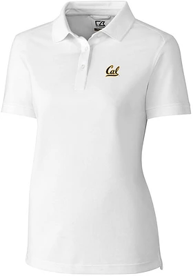 Cutter and Buck Cal Golden Bears Womens Advantage Pique Short Sleeve Polo Shirt