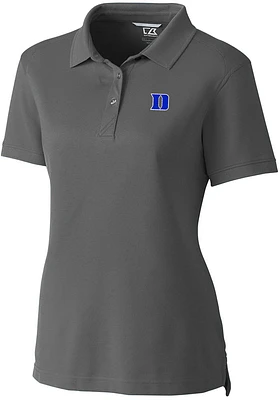 Cutter and Buck Duke Blue Devils Womens Advantage Pique Short Sleeve Polo Shirt