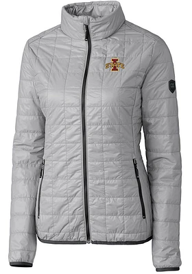 Cutter and Buck Iowa State Cyclones Womens Grey Rainier PrimaLoft Puffer Filled Jacket