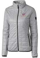 Cutter and Buck Virginia Tech Hokies Womens Grey Rainier PrimaLoft Puffer Filled Jacket