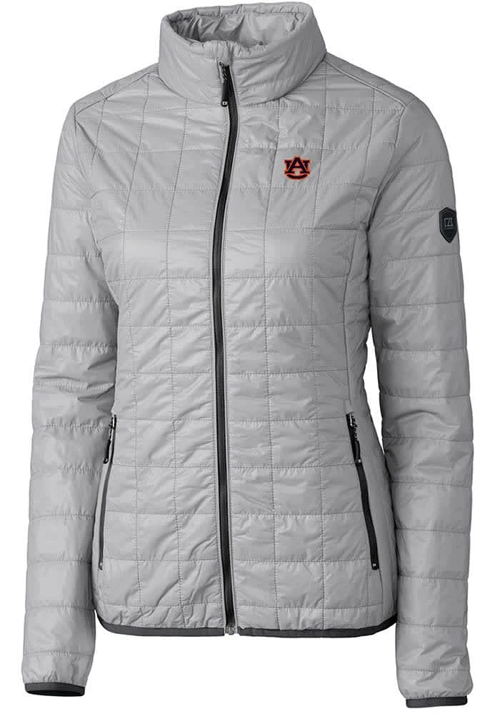 Cutter and Buck Auburn Tigers Womens Grey Rainier PrimaLoft Puffer Filled Jacket