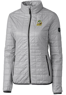 Cutter and Buck Oregon Ducks Womens Grey Rainier PrimaLoft Puffer Filled Jacket