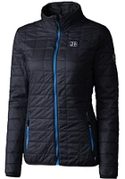 Cutter and Buck Jackson State Tigers Womens Navy Blue Rainier PrimaLoft Puffer Filled Jacket
