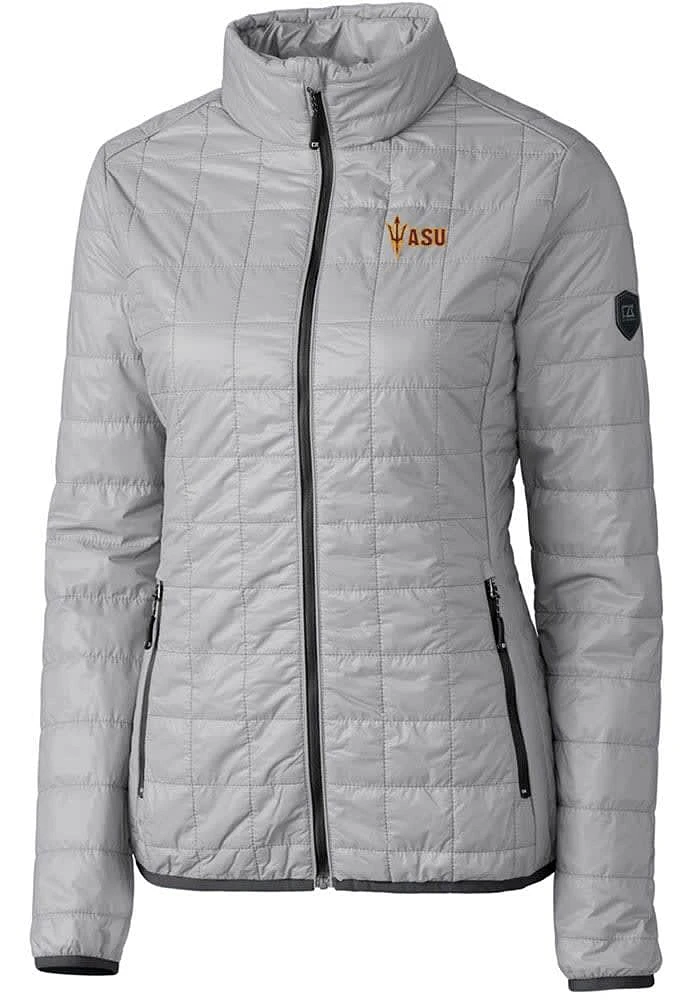 Cutter and Buck Arizona State Sun Devils Womens Grey Rainier PrimaLoft Puffer Filled Jacket