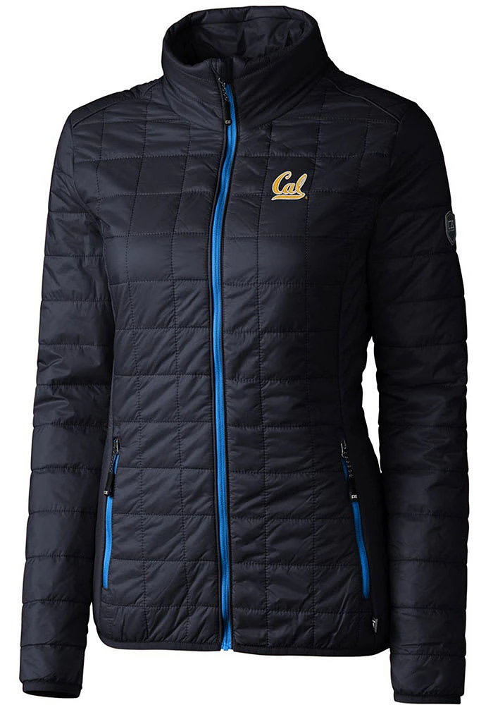 Cutter and Buck Cal Golden Bears Womens Navy Blue Rainier PrimaLoft Puffer Filled Jacket
