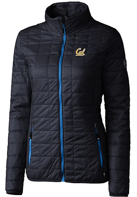 Cutter and Buck Cal Golden Bears Womens Navy Blue Rainier PrimaLoft Puffer Filled Jacket