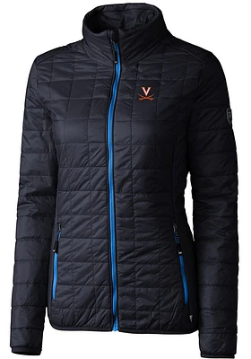 Cutter and Buck Virginia Cavaliers Womens Navy Blue Rainier PrimaLoft Puffer Filled Jacket