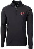 Cutter and Buck Dayton Flyers Mens Black Adapt Stretch Long Sleeve Qtr Zip Pullover