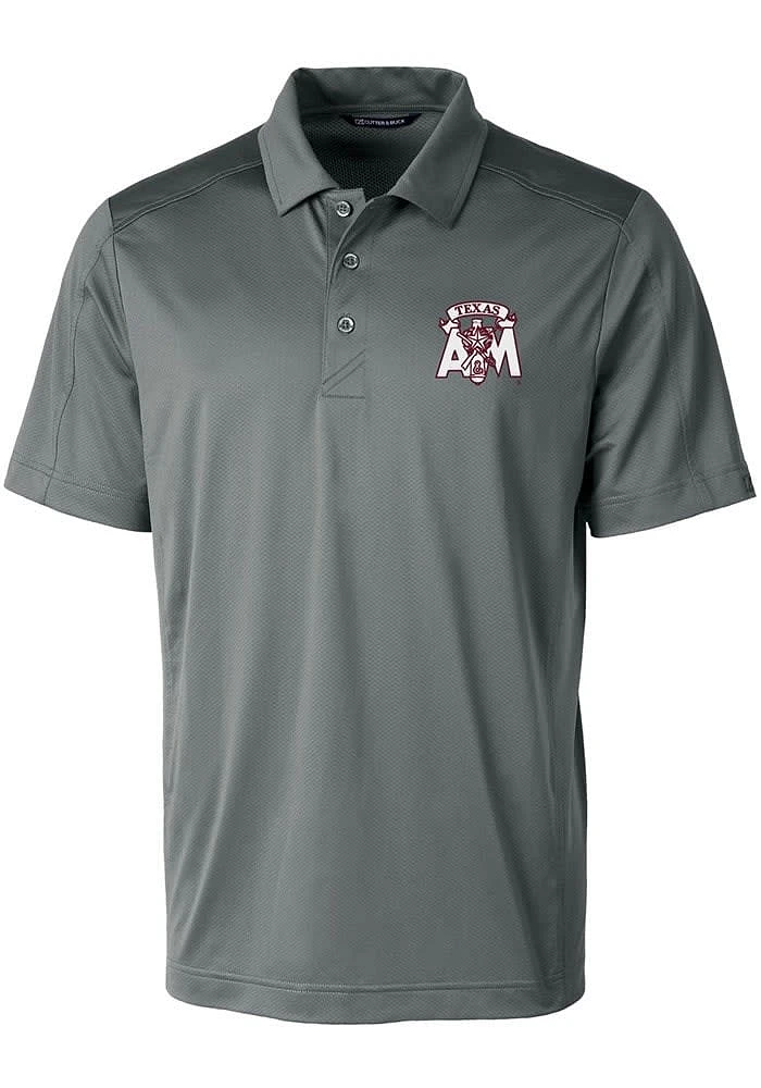 Cutter and Buck Texas A&M Aggies Mens Grey Prospect Short Sleeve Polo